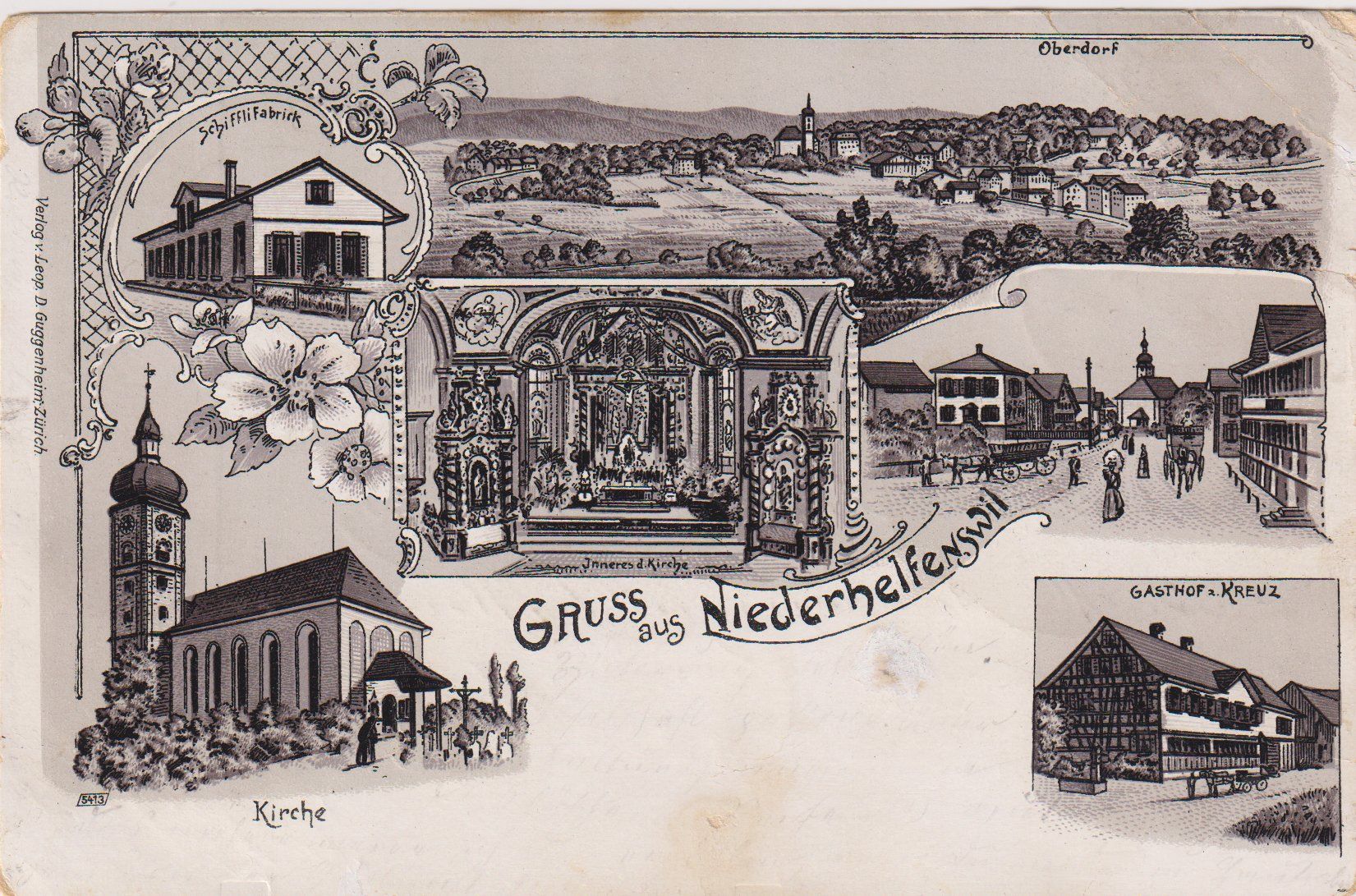 Ansichtskarten: Ansichtskarte Niederhelfenschwil 1904 – Gebraucht aus Eschlikon TG von PhilCon