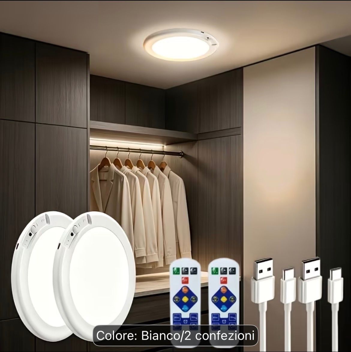 Lampade: Set 2 lampade LED magnetiche con sensore e telecomando – Nuovo e nell'imballaggio originale da Novazzano venduto da GioStore