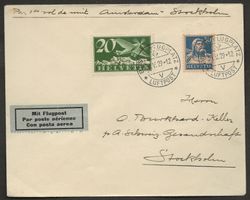Flugpost Schweiz 1929 Basel Amsterdam Stockholm Luftpost