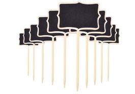 Schwarze Pflanzenstecker aus Holz – 12 Stück
