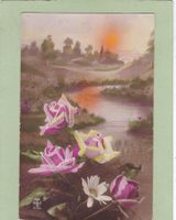 Kitsch Landschaft Blumen 1918