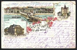 Litho Basel, Kleinbasel mit Theater und 
