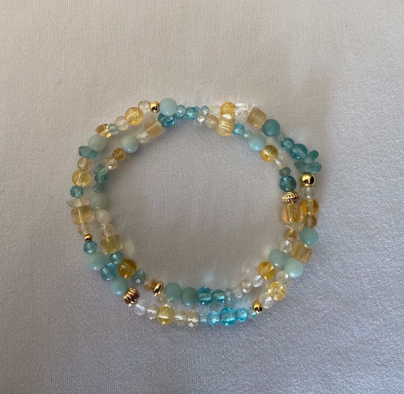 Bracciali & Braccialetti: 2fach Edelstein Armband Citrin Apatit Amazonit auf Mass – Nuovo e nell'imballaggio originale da Zuzwil SG venduto da Lemliskat 7