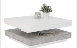 Couchtisch 67x 67 weiss grau, drehbar 360°