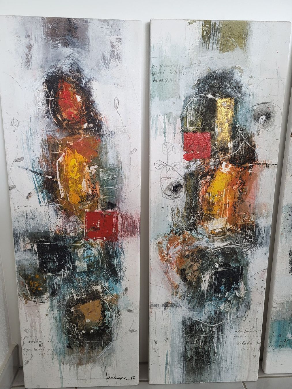 Poster & Bilder: Abstrakte 3er Bildergruppe – Gebraucht aus Luzern von Alieska 1