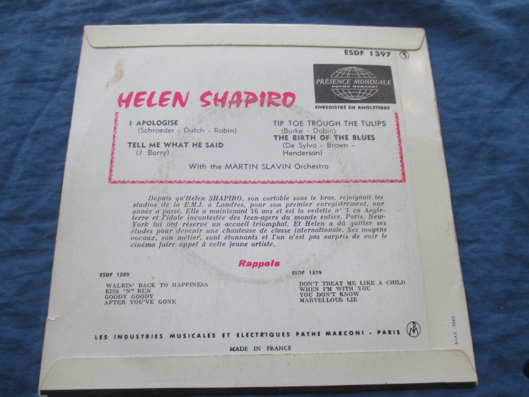 Dischi in vinile: Helen Shapiro EP Apologise – Usato da Colombier NE venduto da nene288 1