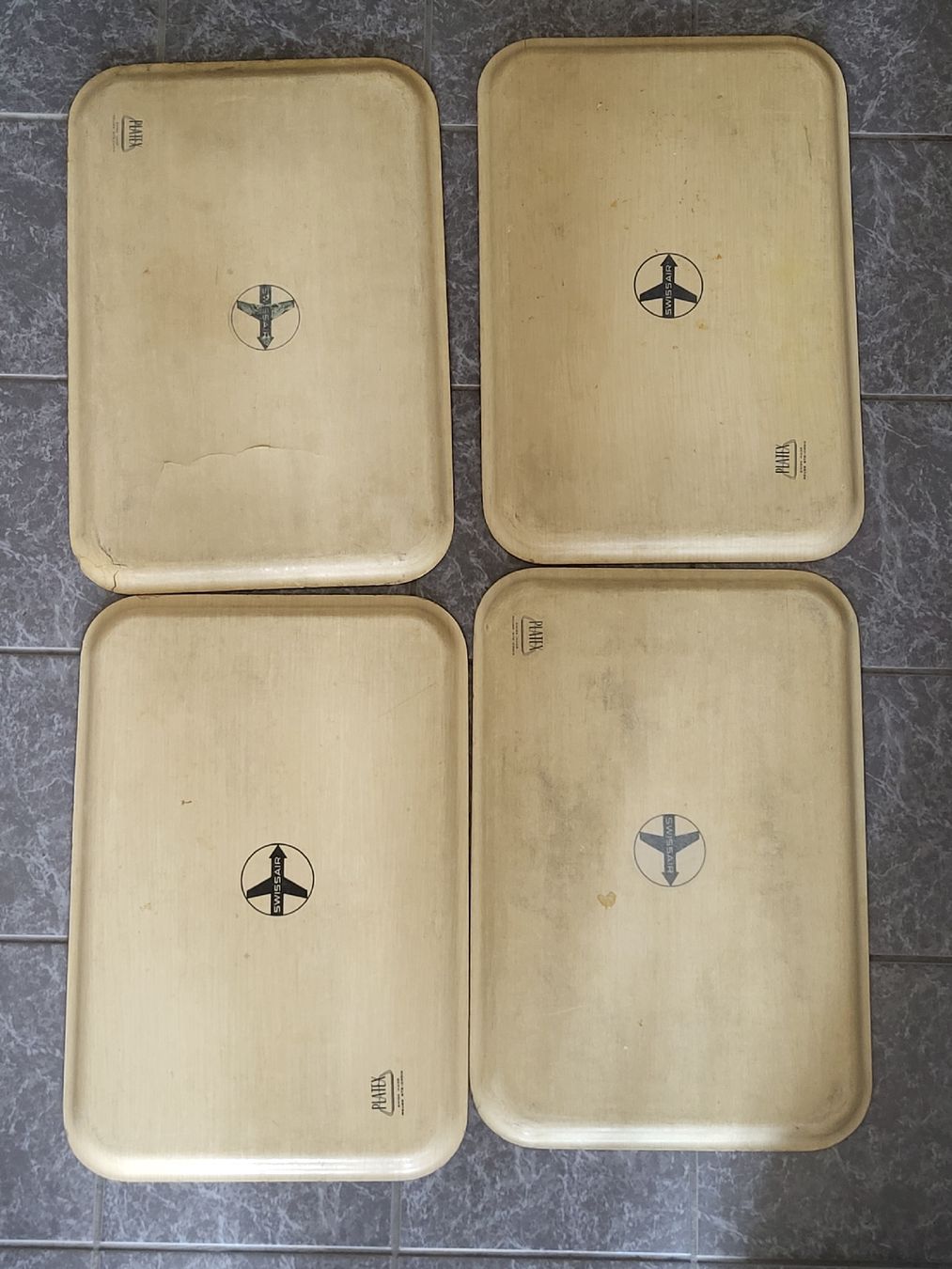 Swissair Piatti di portata: Tabletts Swissair Plafex 4 Stk. gebraucht – Usato da Allschwil venduto da Uhrenbinz 3