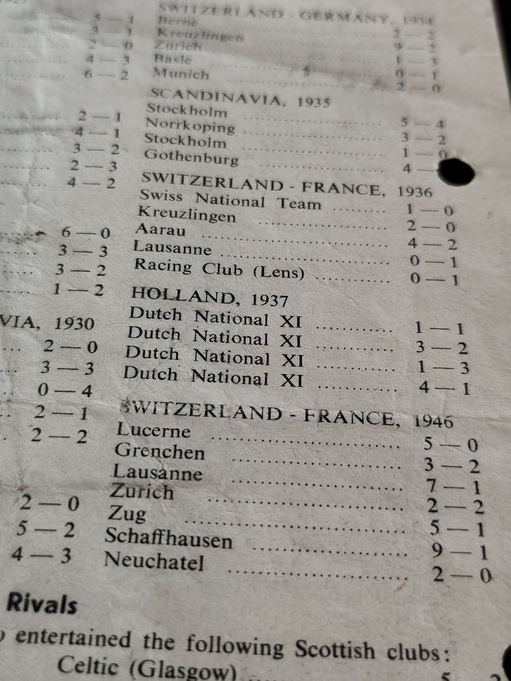 Libri: West Ham United vs Servette FC programme 1954 – Usato da Moléson-s-Gruyères venduto da Greg2707 3