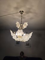 Deckenlampe Blumen-Design weiss/gold guter Zustand