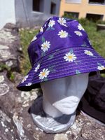 Fischerhut lila mit Blumenmuster Damen 