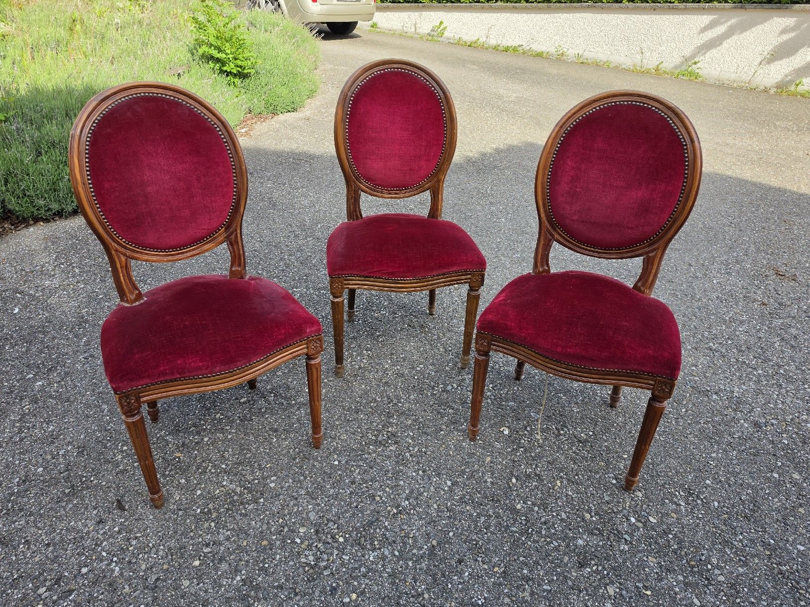 Sedie: Set mit 3  Stühlen Antik Rot Vintage Style  – Usato da Mettlen venduto da elios0888