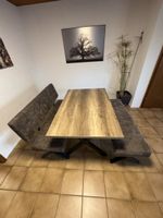 Esstisch mit zwei Sitzbänken guter Zustand 140x90 cm
