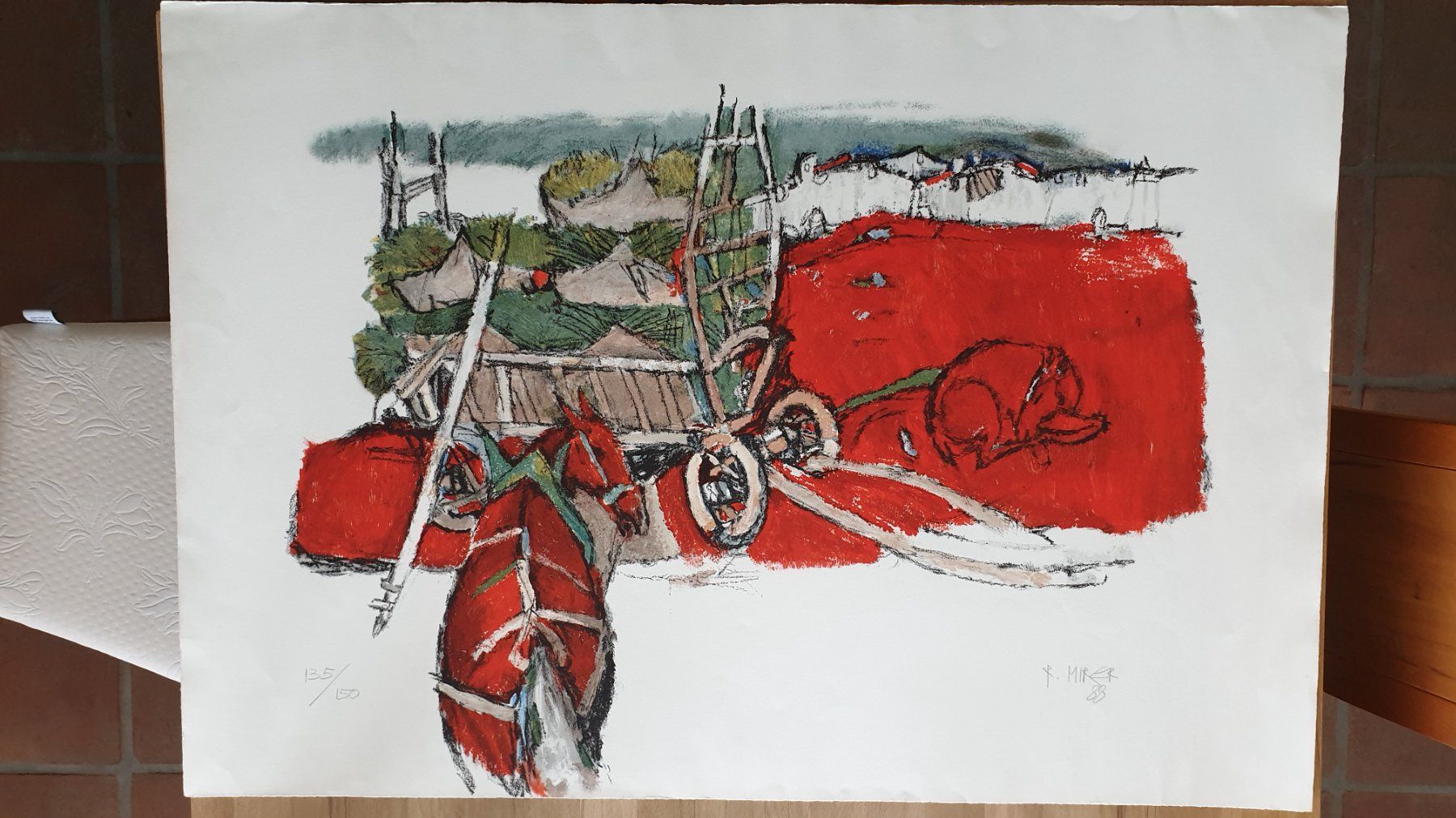 Grafiken & Lithographien: Rudolf Mirer "Die Ernte". Lithografie. Handsigniert. – Gebraucht aus Goldach von armando_r 2