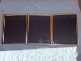 3 Goldene Holz-Bilderrahmen Fotogalerie Vintage 32 x 26