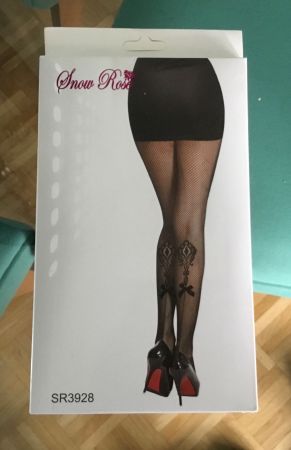 Neuf magnifique collant résille noir avec motifs, super sexy