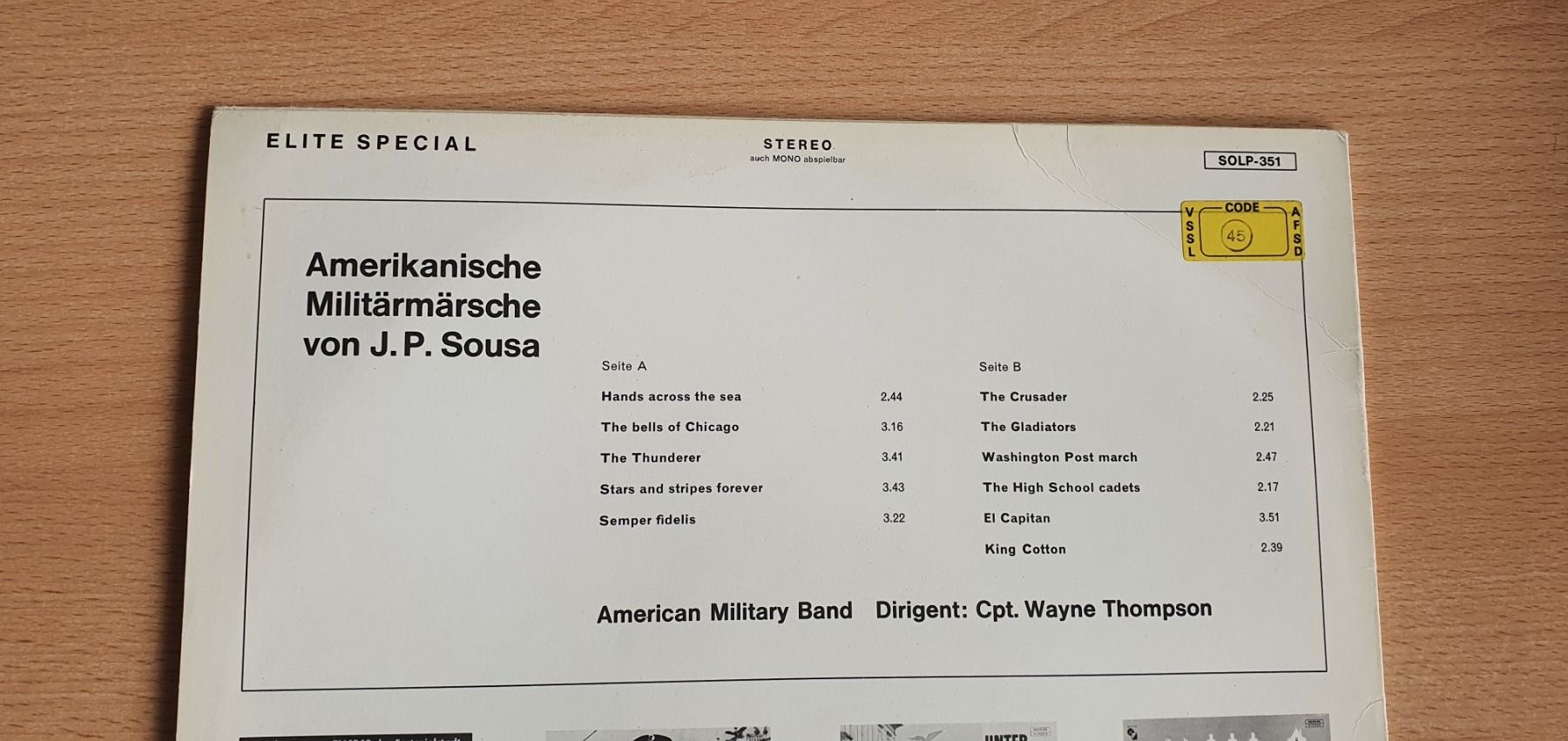 Dischi in vinile: 1 vinyle Sousa Maersche – Usato da Moutier venduto da mai_pq7w 1