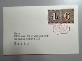 1943 100J Schw. Postmarken  1/2 W15 + 1/2 258
