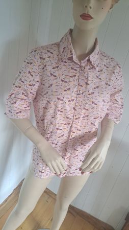 SUZANNA Kurzarmbluse Bluse L 42 y2k VtG Oberteil Schuhe 