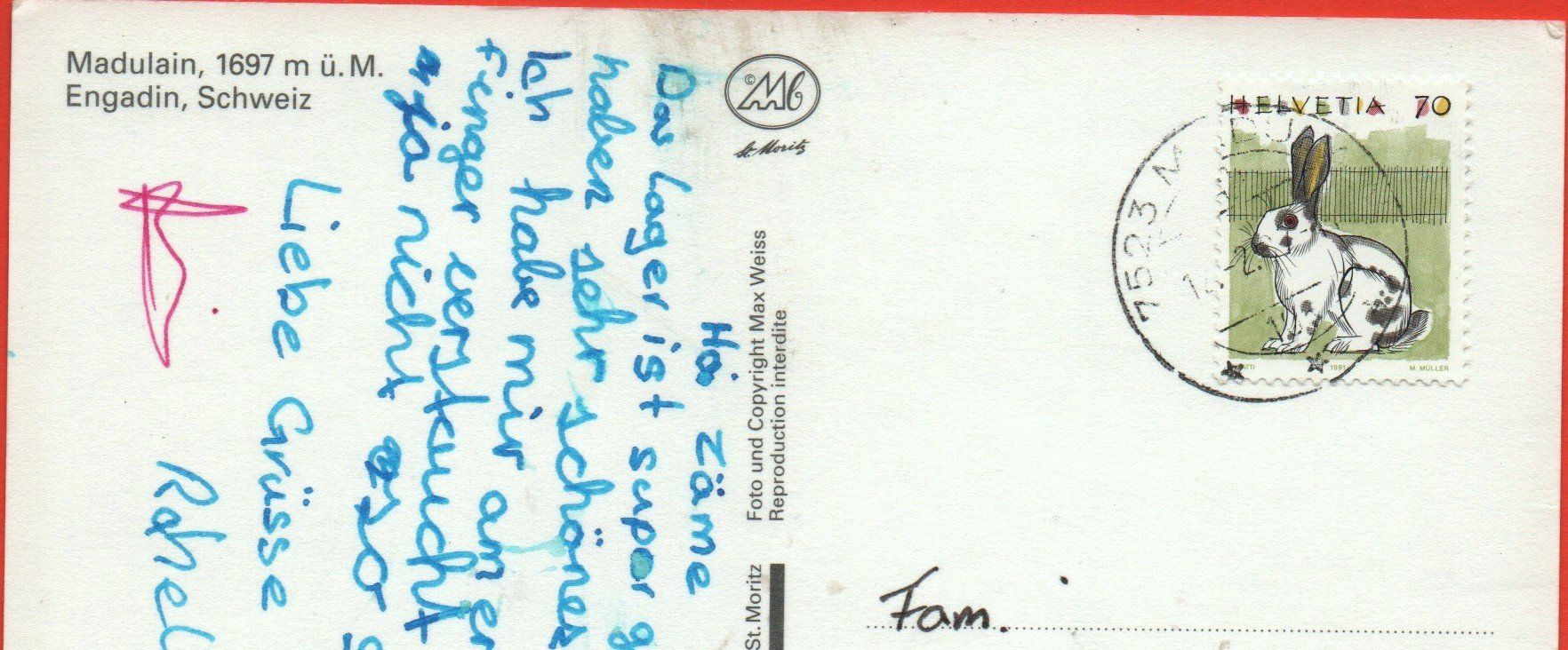 Cartoline postali: MADULAIN Engadin – Usato da Jona venduto da philajona 1