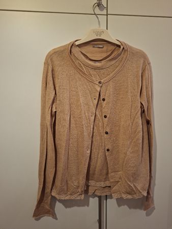 Hemisphere Set Leinen Cardigan Top altrosa, 2 teilig, Set