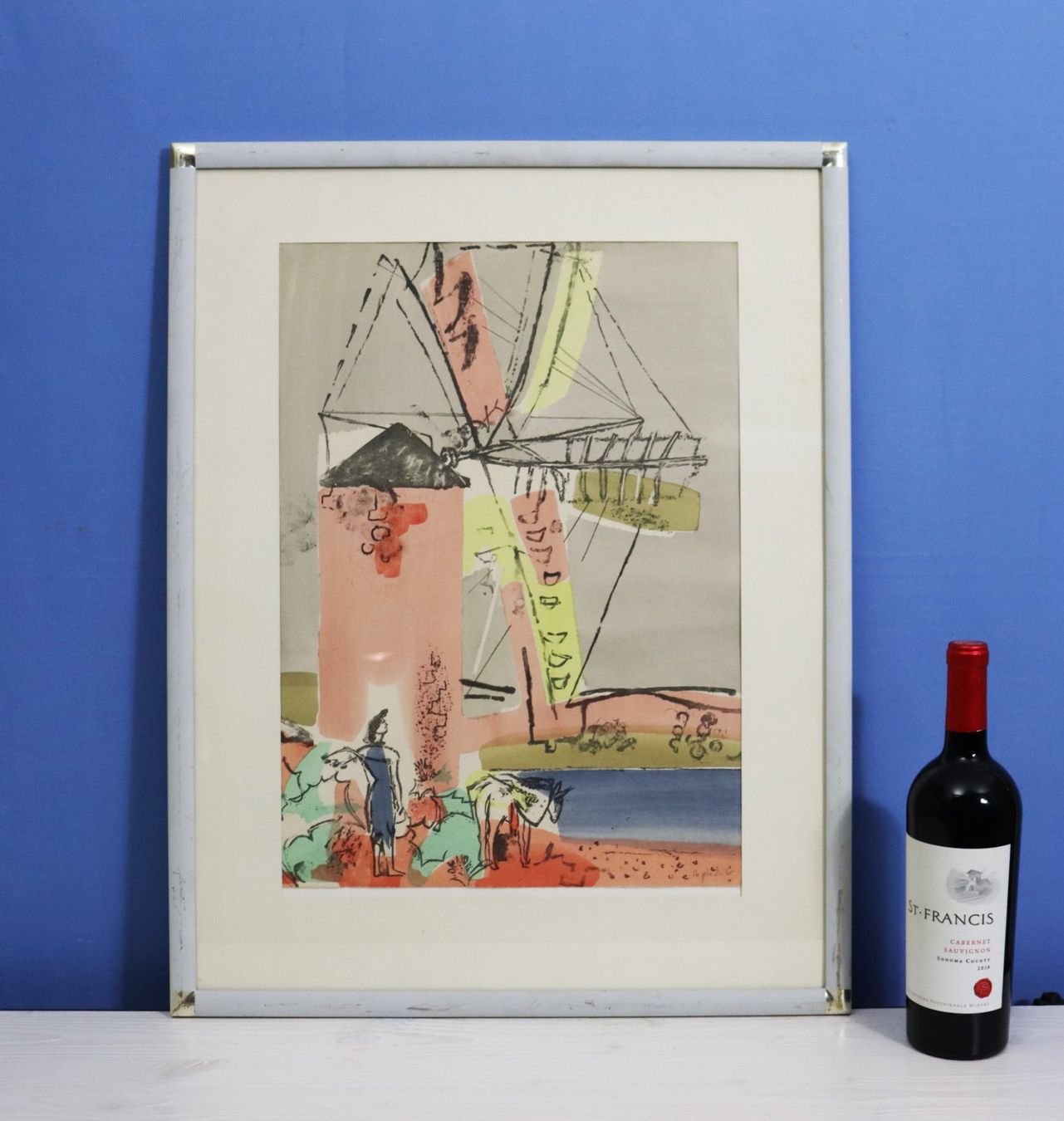Grafica & Litografie: Max Hegetschweiler 1902-1995, Farblithographie "Windmühle". – Usato da Zug venduto da Kunst-Fundgrube