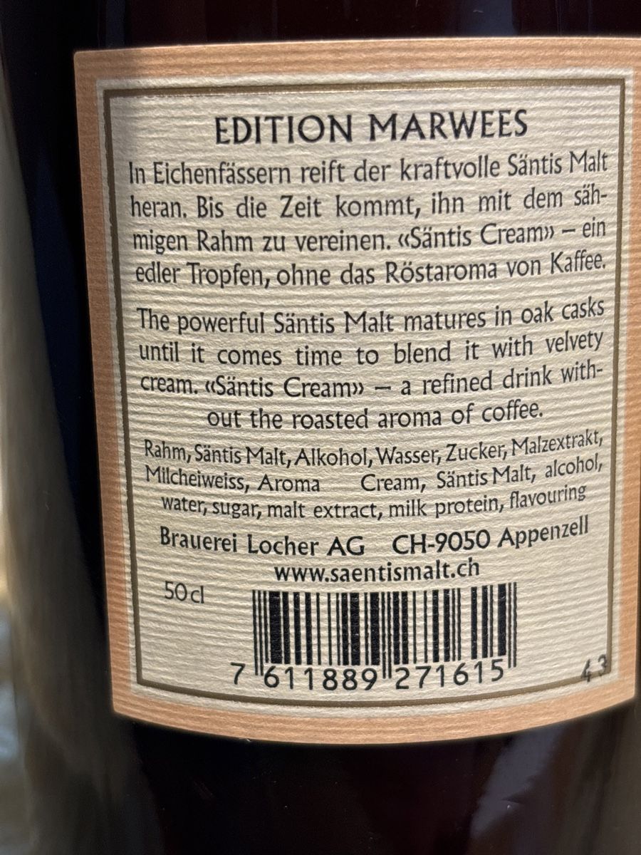 Bevande alcoliche: Säntis Cream – Nuovo e nell'imballaggio originale da Pfungen venduto da Psidney 1