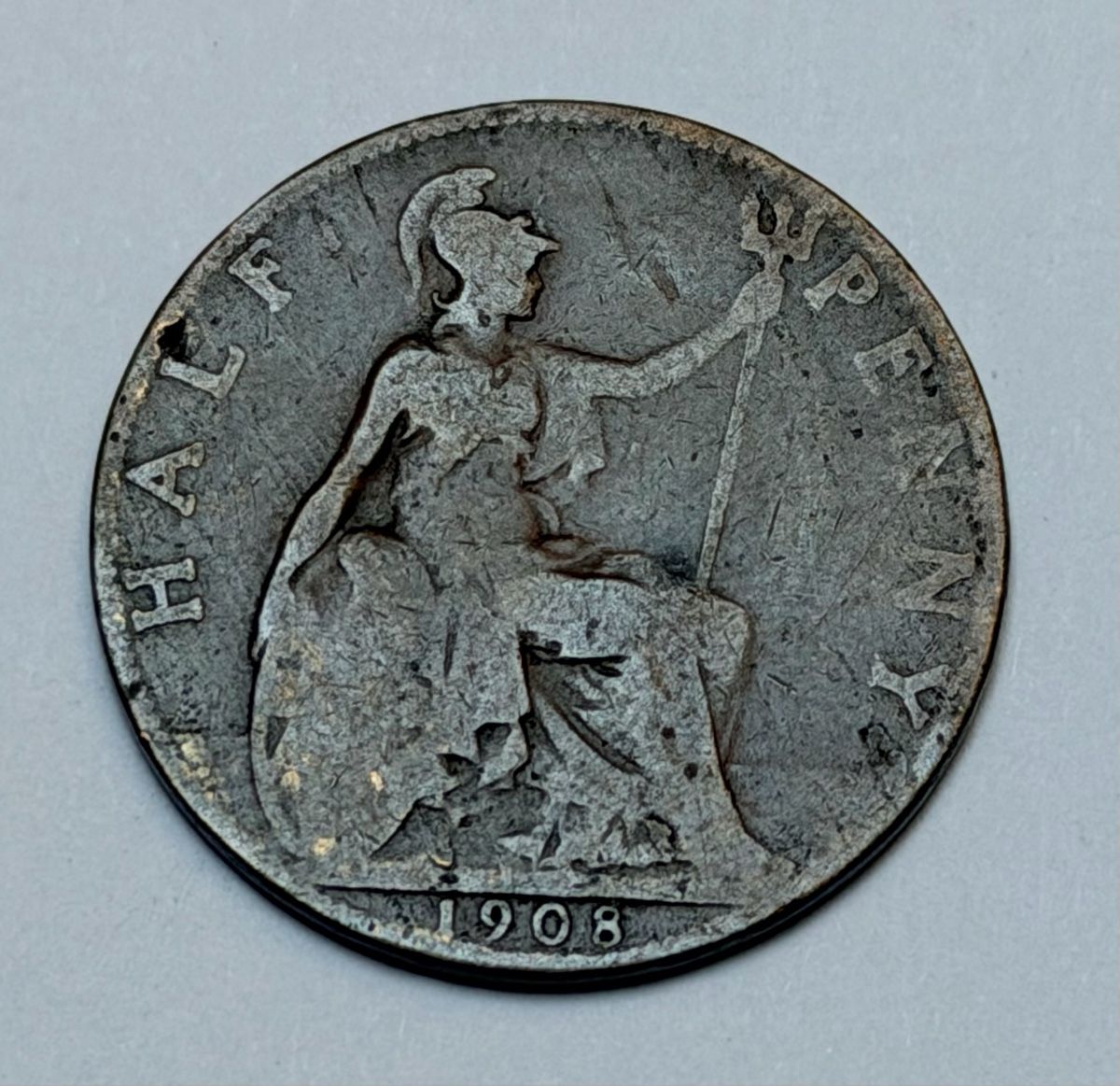 Tutti le monete: Pièce 1/2 Penny 1908 Edward VII Royaume-Uni – Usato da La Tour-de-Trème venduto da Ahamaya