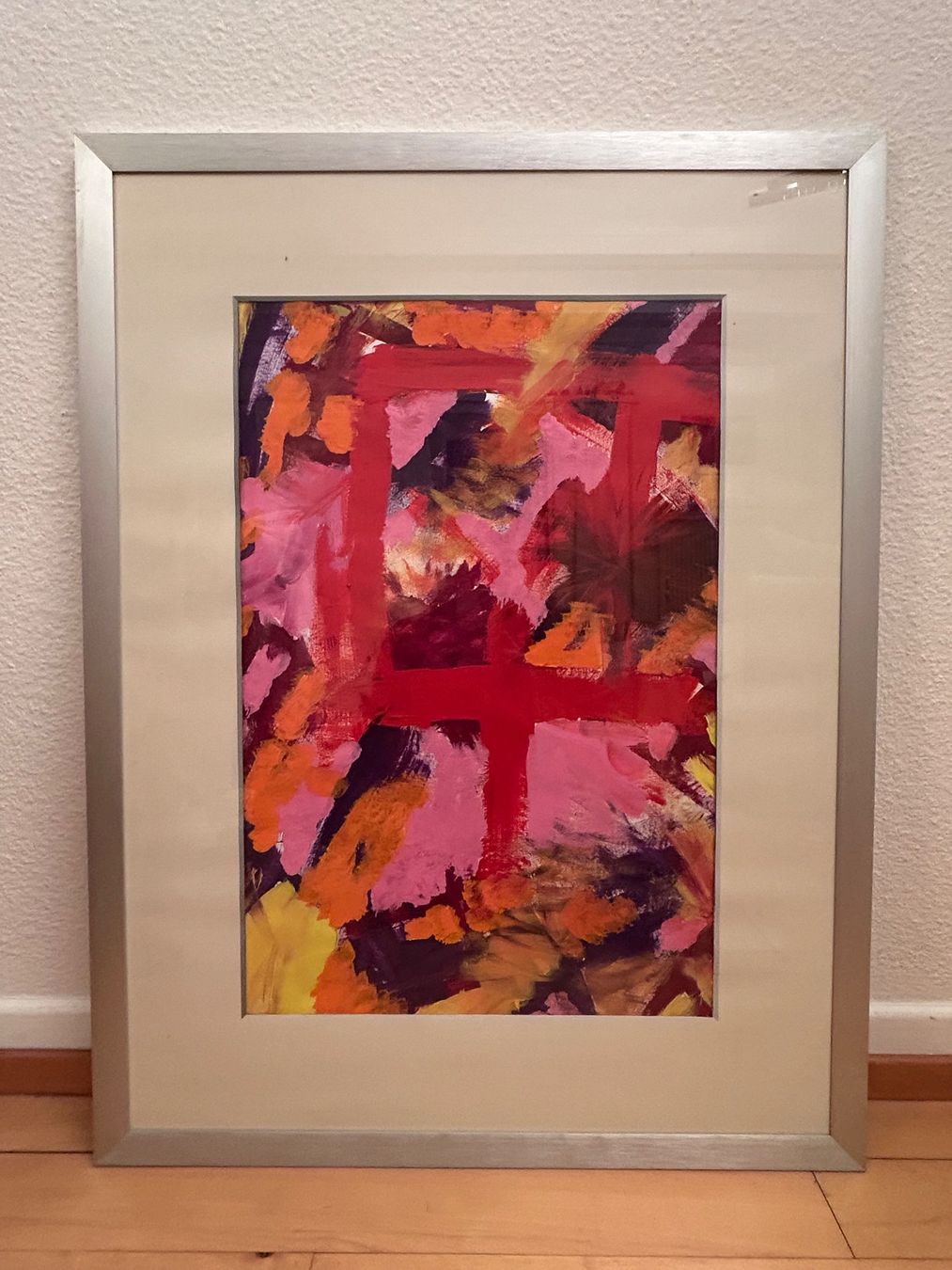 Dipinti: gerahmtes, abstraktes Kunstwerk im Hochformat – Usato da Rorschacherberg venduto da Svebe