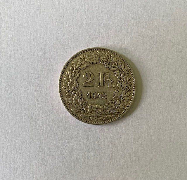 Alle Münzen: 2 Franken 1943 -  Silber - Schweiz – Gebraucht aus Zürich von Apache4 2