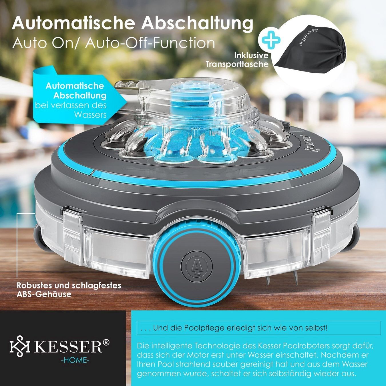 Piscine: KESSER Aqua-9000 Akku-Poolroboter 45m² – Nuovo e nell'imballaggio originale da Bottighofen venduto da zaap 5