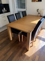 Esstisch Holz ca 154x96cm mit 6 schwarzen Stühlen gebraucht