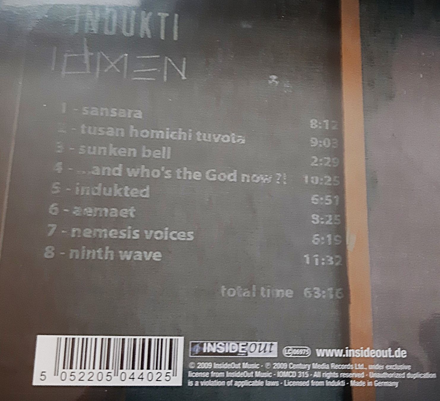 CD: INDUKTI - Idmen – Nuovo (secondo la descrizione) da Biberist venduto da Beaver58 1