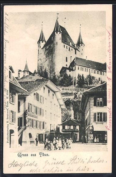 Cartoline postali: Thun, Strassenpartie mit Geschäften und – Usato da Berlin venduto da bartko-reher