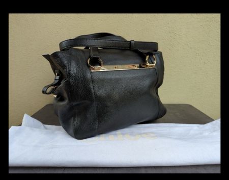 Chloe Handtasche Leder Schwarz Damen mit Staubbeutel guter Z