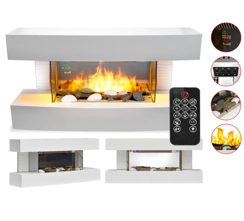 + LED Wandkamin Elektrokamin Elektrischer Kamin Heizstrahler (Neu und ...
