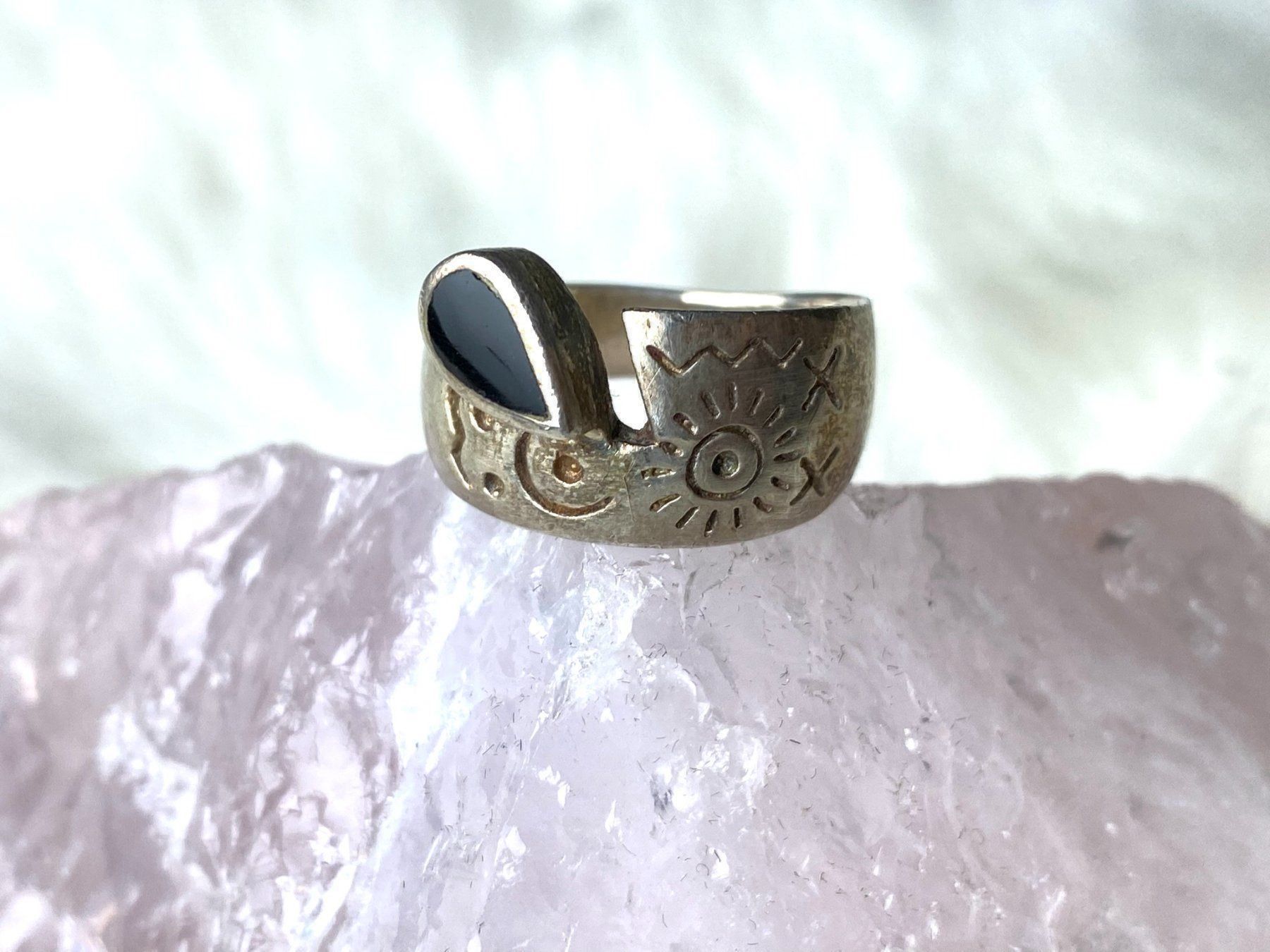 Anelli: Ring Silber 925 mit schwarzem Stein – Usato da Istighofen venduto da Ringparadies