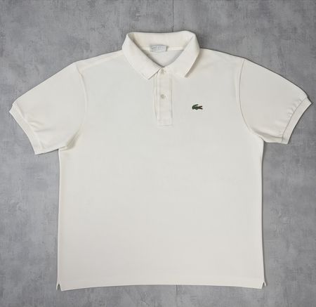 Polo Lacoste Blanc Casse Vintage Made in Spain - XL