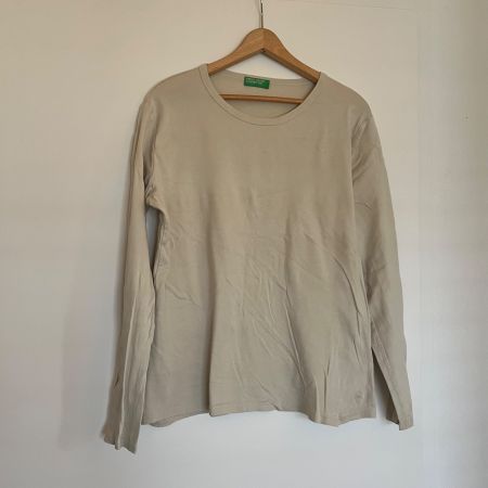 Benetton Langarmshirt in Beige – Grösse XL (Top Zustand)