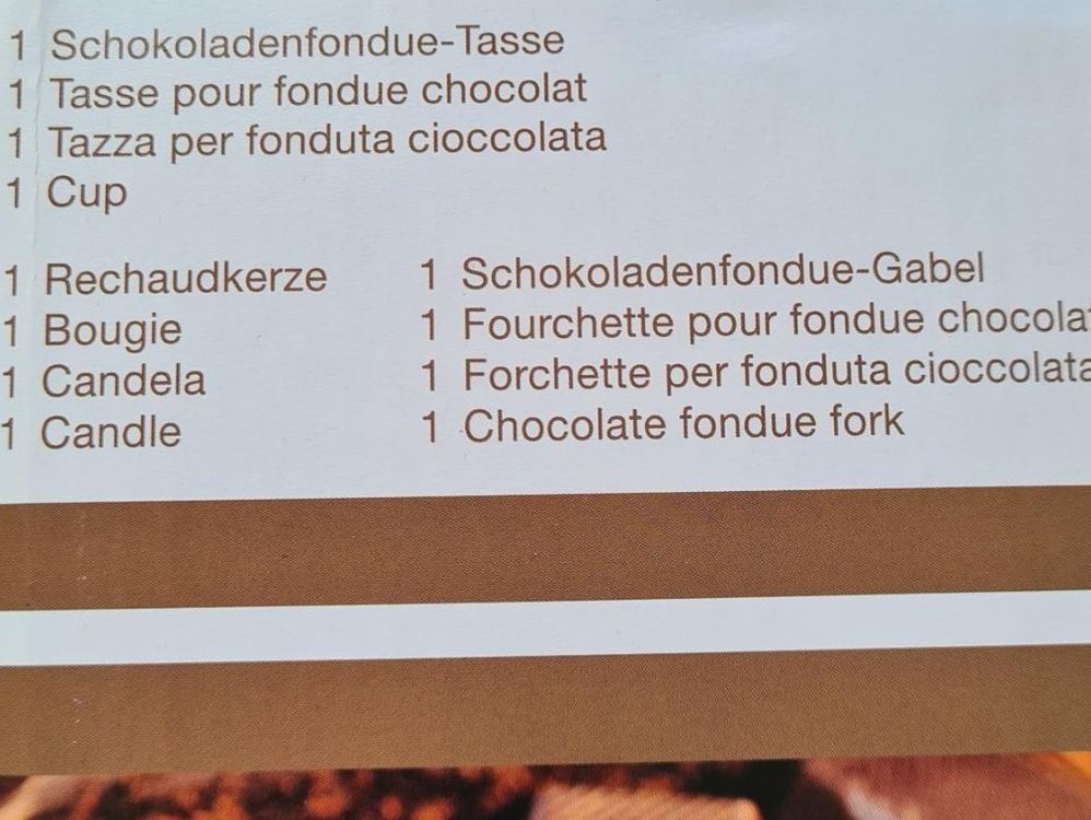 Schokoladen Fondue Set / Tasse | Kaufen auf Ricardo