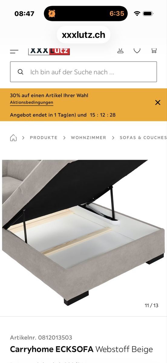 Sofas: Carryhome Ecksofa Webstoff Beige 283/244 cm neu – Neuf (Voir description) à Perlen par mue_2zgr 3