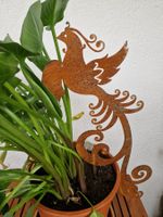 Pfau Rost Blumenstecker 60x23cm
