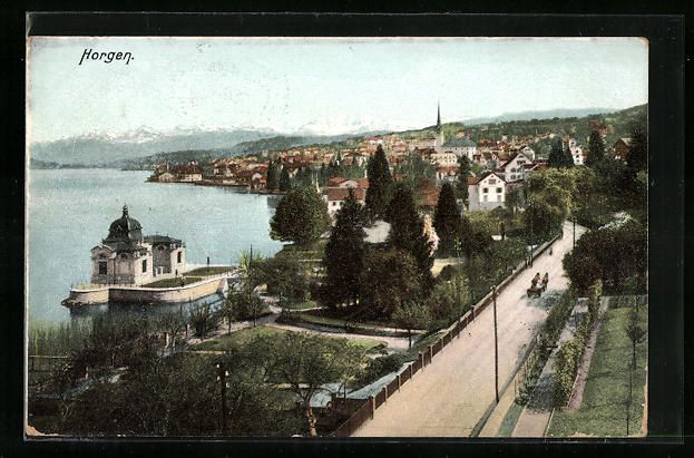 Cartoline postali: Horgen, Teilansicht mit Strassenpartie – Usato da Berlin venduto da bartko-reher