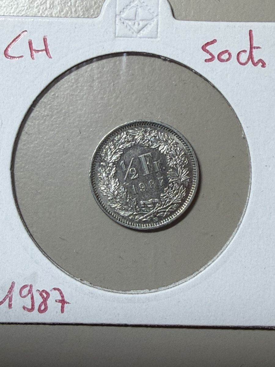 Tutti le monete: Suisse - 50 centimes - 1987 - UNC  – Nuovo (secondo la descrizione) da Payerne venduto da Mike1682