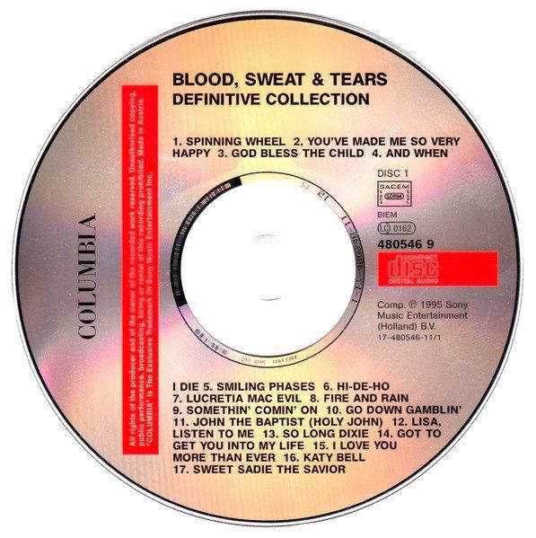 CD: set 2CD's - Blood, Sweat & Tears - inc. "Spinning Wheel" – Usato da Unterbäch venduto da yohanson 3
