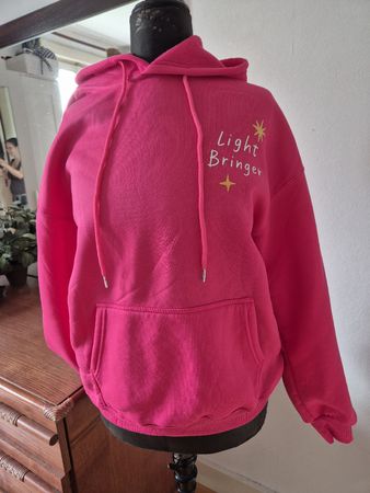 Sweat à capuche rose vif "Light Bringer" taille M