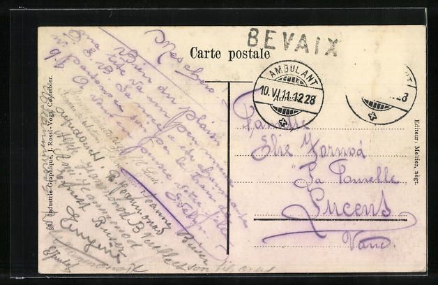 Cartes postales: AK Bevaix, Le Temple, 1911 – D'occasion à Berlin par bartko-reher 1