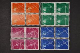 1952 309-312 Viererblock gestempelt Letzttag