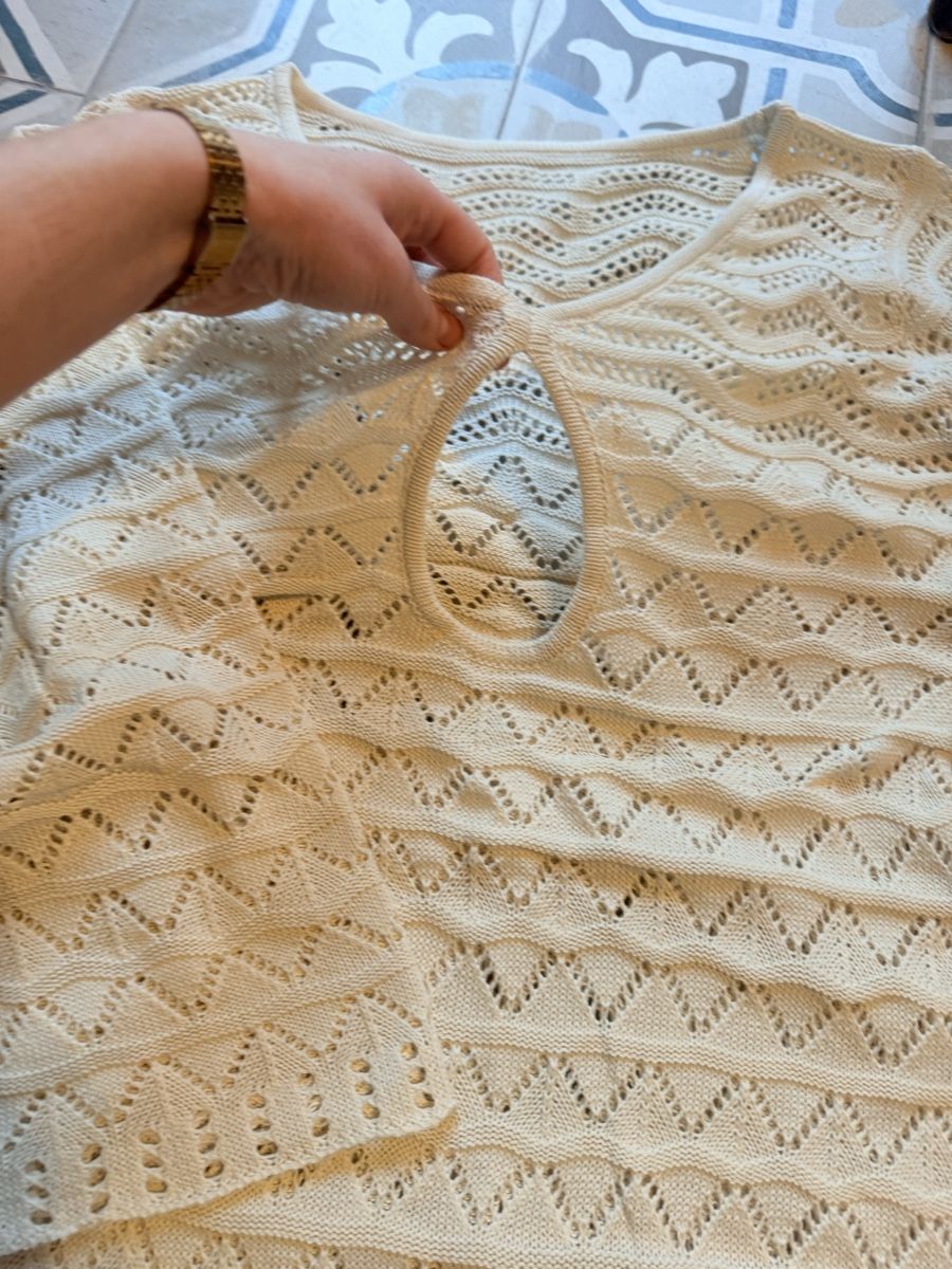 Tuniken: Sommer Tunika Strick Lochmuster Ivory, Grösse 38/40 – Gebraucht aus Dotzigen von White_Warrior 2