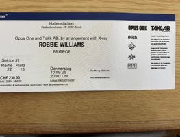 Robbie Williams Ticket Zürich Donnerstag, 10.09.2026
