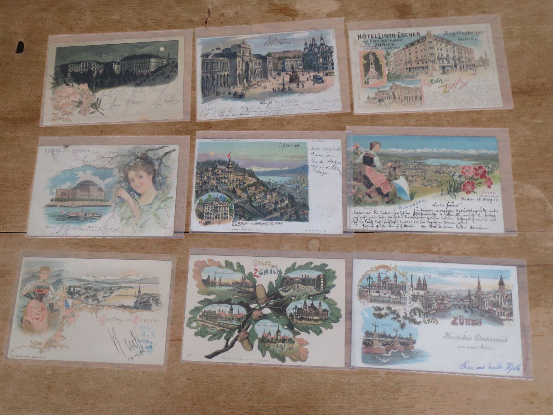 Ansichtskarten: Etwa 460 Litho Ansichtskarten der Stadt Zürich – Gebraucht aus Tagelswangen von Miski